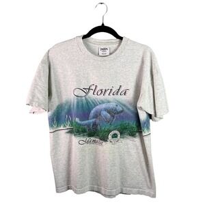 1993 Vintage Sansegal Florida Manatee Shirt Men L Heather Gray‎ Nature